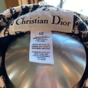 Christian Dior ladies black and white houndstooth ladies suit. Evening/Business
